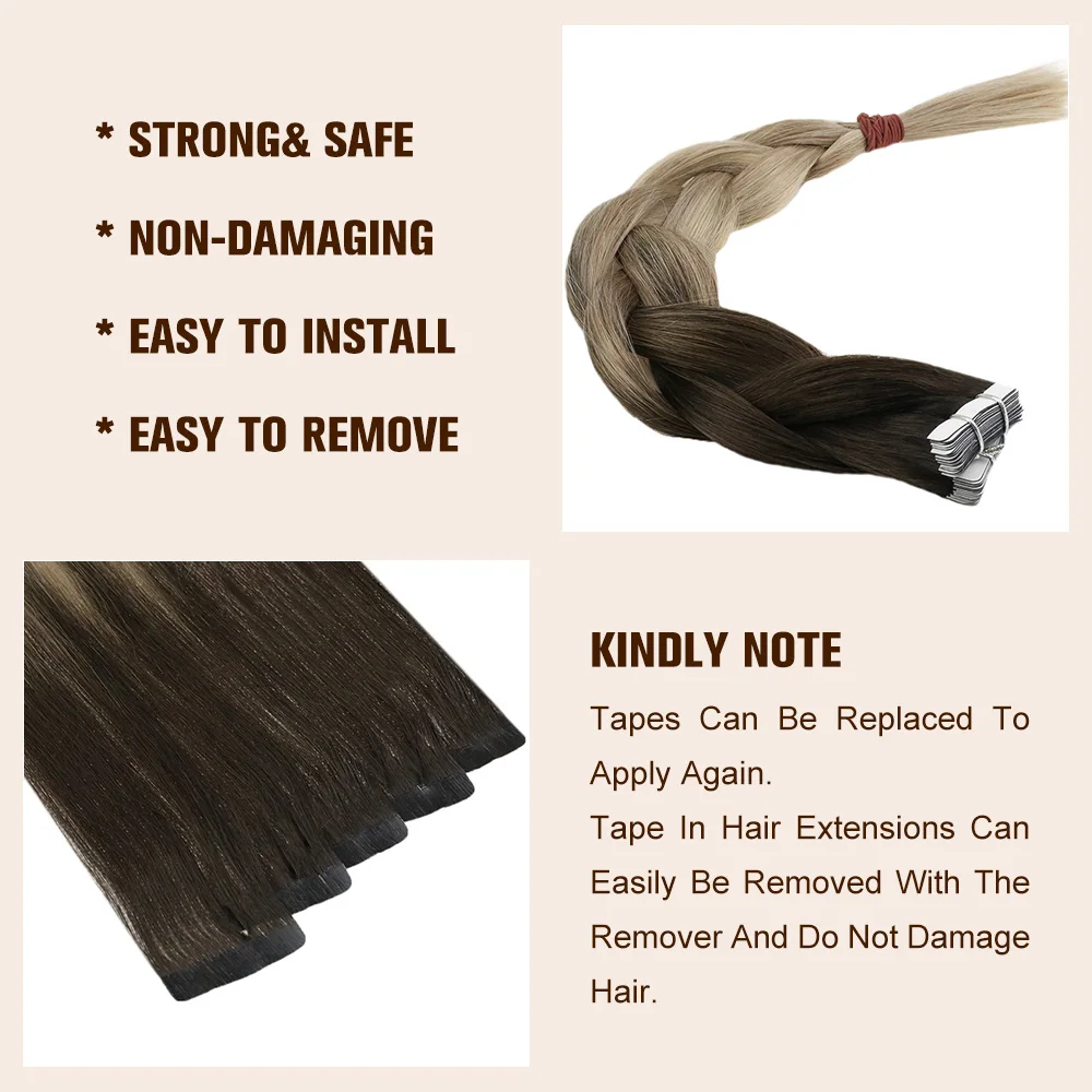 Super Highlight Bayalage Color Tape Hair Extensions,Mega Waterproof Human Hair Adhesive Replaceable 3m Tpae In Eurasian Hair .jpg