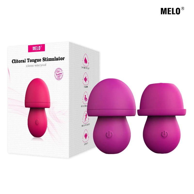 Melo Mushroom Shaped Tongue Licking Vibrator Sex Toy For Women 