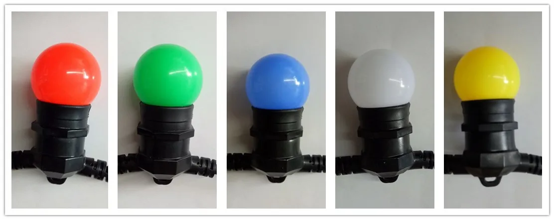 Shatterproof outdoor decoration led festoon globe lamp E27 waterproof G45 plastic colored bulb