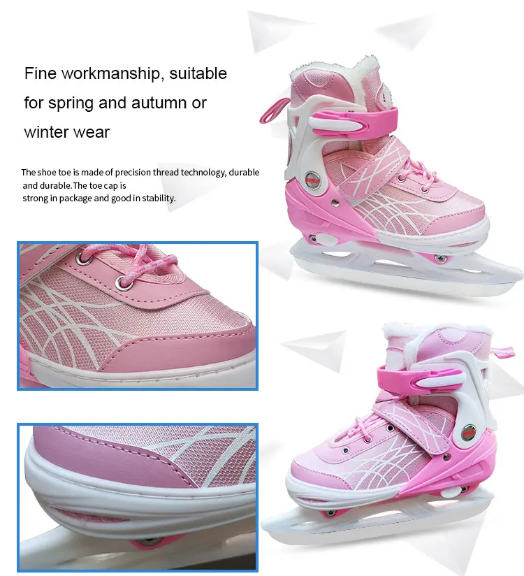 Wholesale ice skating shoes high quality children ice hockey skates adjustable ice skate