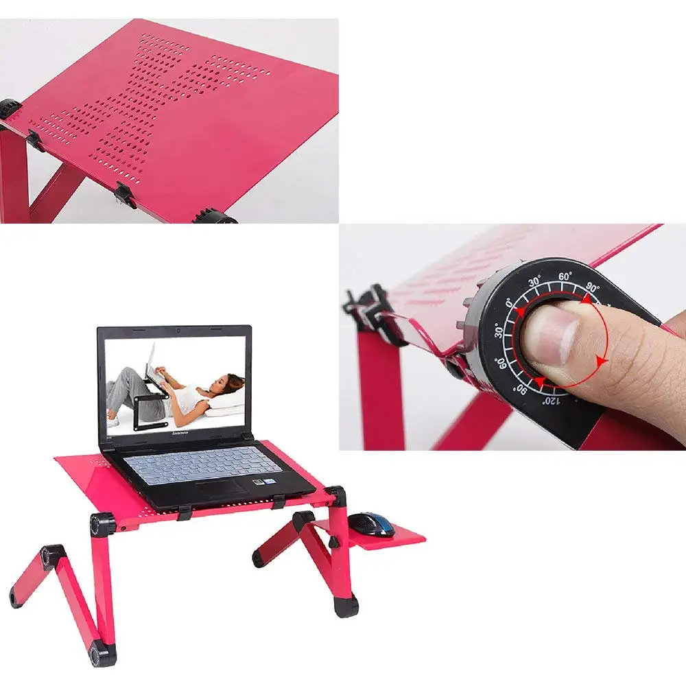Laptop Table Stand With Adjustable Folding Ergonomic Design Stand Notebook Desk For Ultrabook, Netbook Or Tablet With Mouse Pad 9