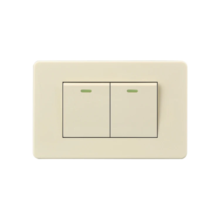 Us Standard 1/2/3 Gang Hotel Electric Light Switch Wall Outlet Switch Home Beige Electric Wall Socket