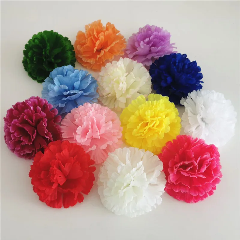 Wholesale Artificial Carnation Flower Heads Silk Flower Head Carnation For Wedding Decoration
