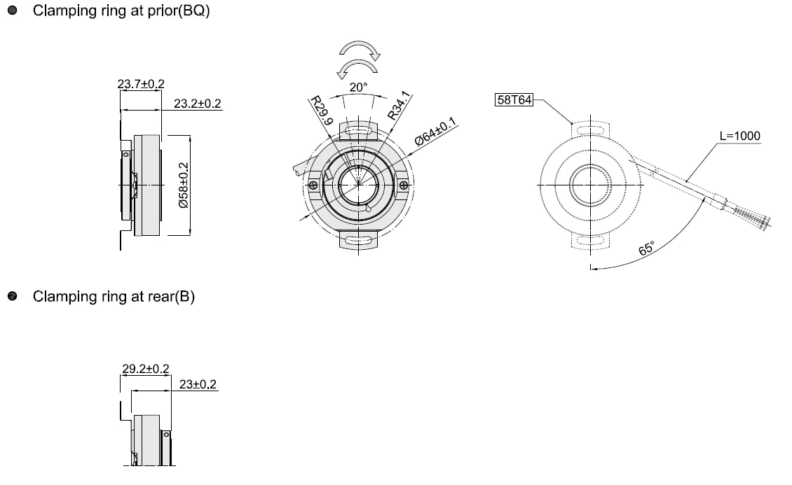 product-K58 hollow shaft rotary encoder extra thin inner diameter 15mm,16mm,18mm,20mm,22mm increment-1