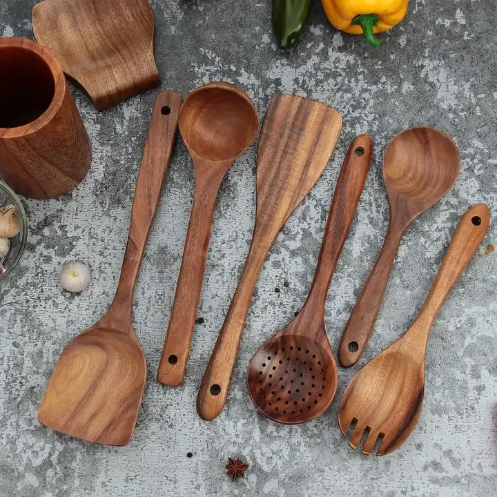 Luxury Wooden Kitchen Tools Accessories Cooking Olive Teak Acacia Wood