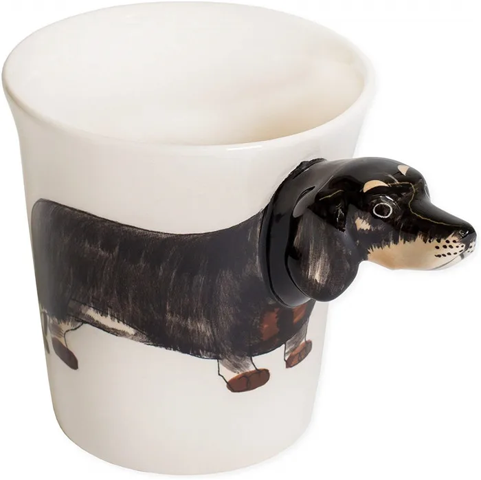 Pet Sil: Perro Perro Salchicha Canina inspirado En Porcelana Fina Taza por cerámica de Foley 