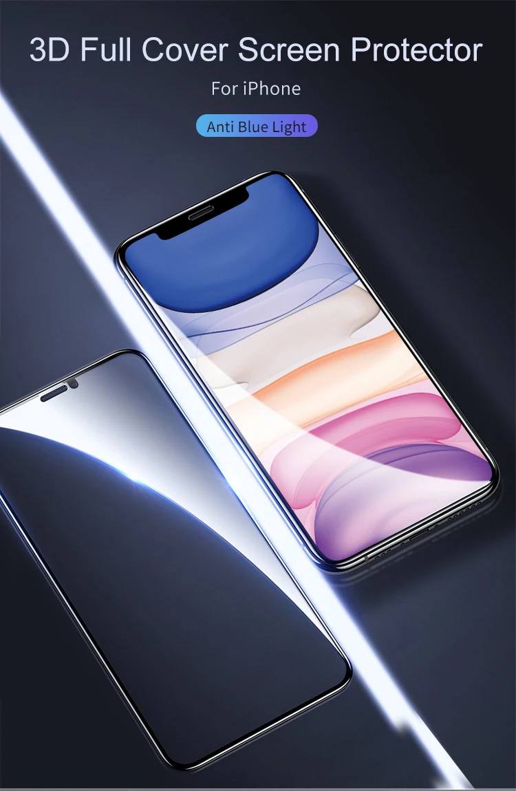 2019 眼睛保护月 h 3d 弯全盖防蓝光钢化玻璃屏幕保护膜的 iphone 的