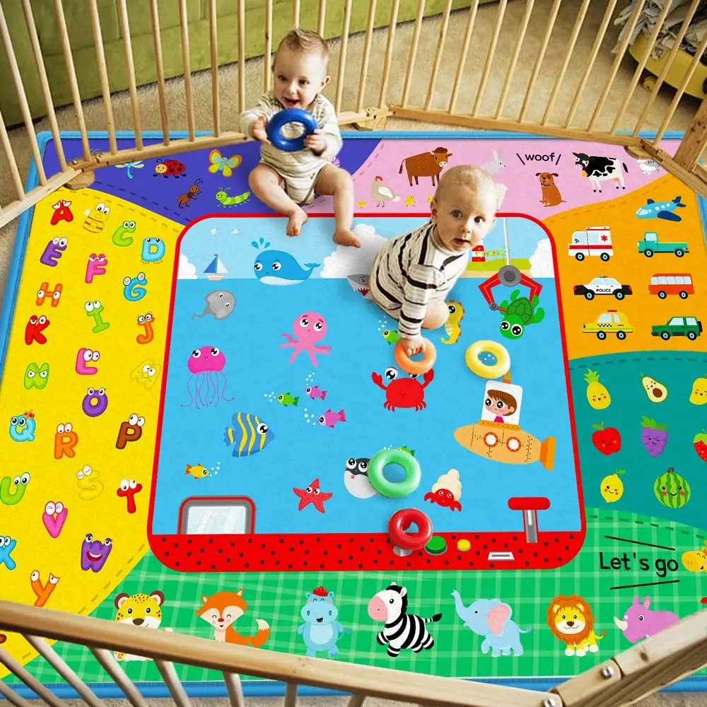 Oem Plush Abc Baby Playmat For Children Toddlers Infants Large Padded
