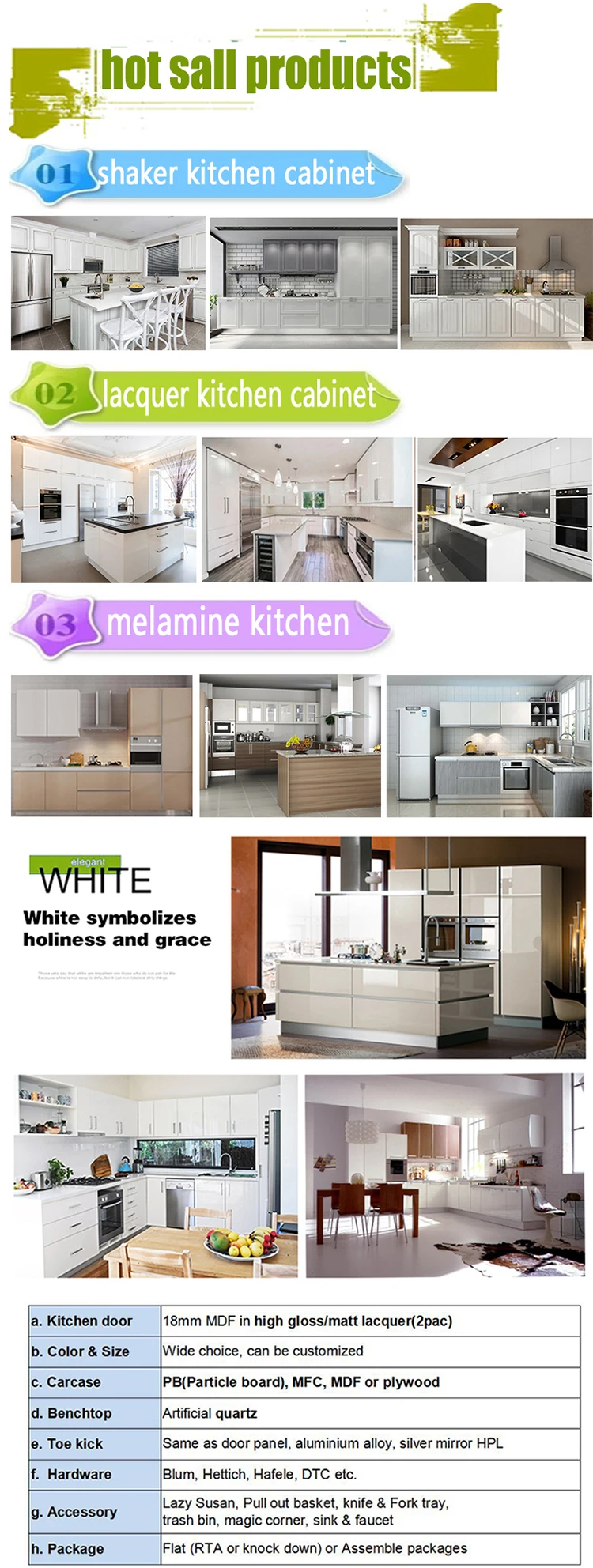 Project use whole sale small kitchen cabinet set