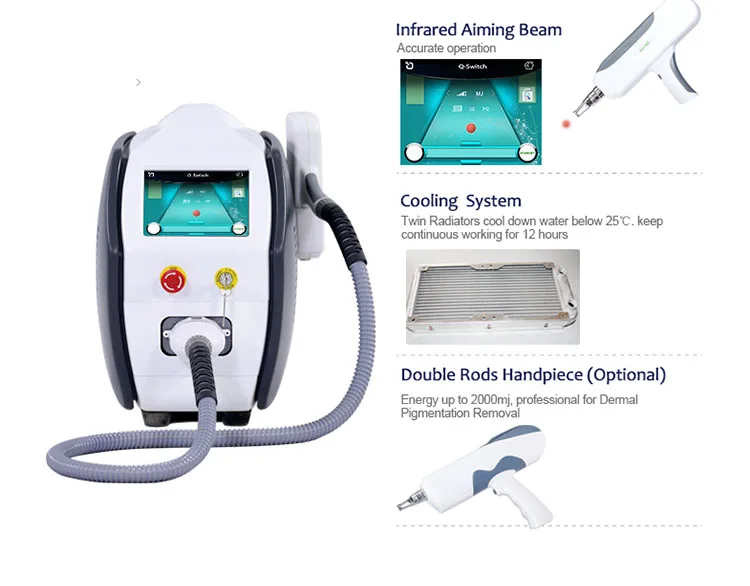 High quality q switched nd yag laser tattoo removal/laser carbon peeling machine