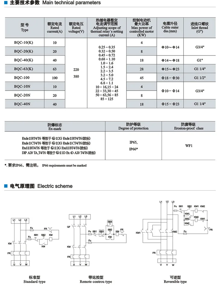 Explosion-proof magnetic starter bqc53-32a motor explosion-proof control box explosion-proof water pump fan control box