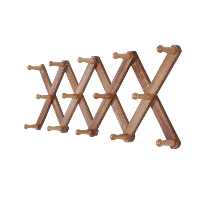 Home Decorative Expandable Coat Rack Wall Mount,Accordion Style 10 Pegs
