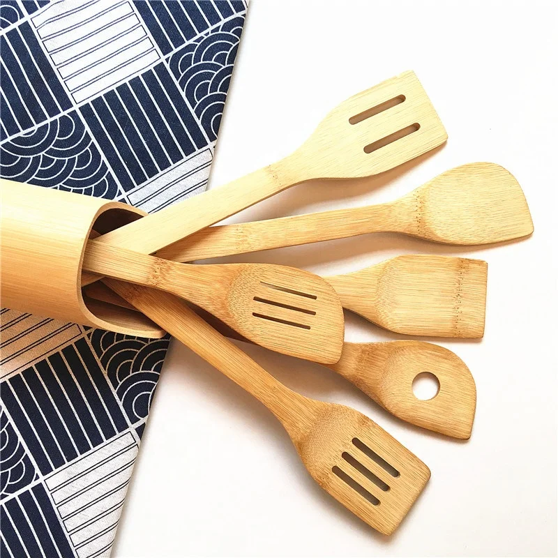 High Quality Wooden Kitchen Accessories Set Utensil 6 Piece Bamboo