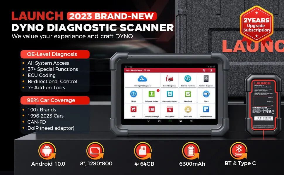 Launch X431 Pro Dyno Multi-Language Car Fault Diagnosis Instrument Decoder AC Code Reader Engine Analyzer 1 Diagnostic Tools