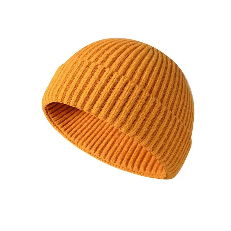 Custom High Quality Fisherman Beanie Hat Winter Warm Knitted Ribbed 