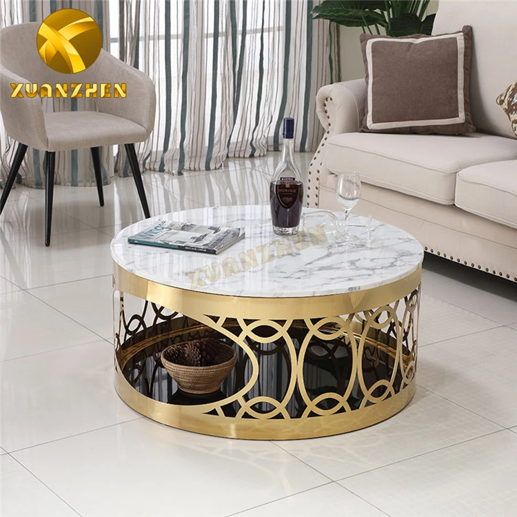 Home Furniture Round Center Table For The Living Room Marble Coffee