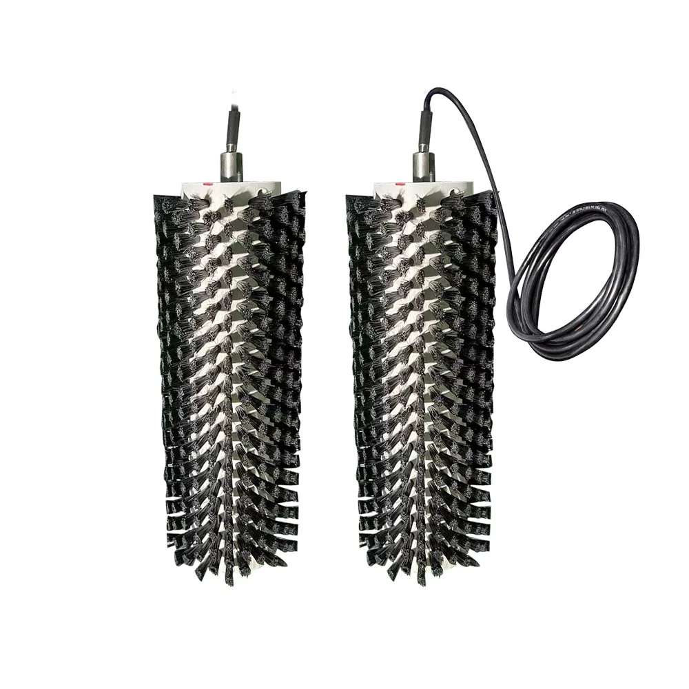 Hengdong 50 Brush DC Electric Roller Conveyor Belt Assembly Line Cleaning Roller Cylinder Nylon Bristle Material OEM manufacture