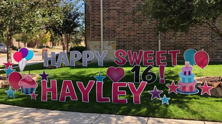 Outdoor Happy Birthday Letters Yard Signs Corrugated Plastic ...