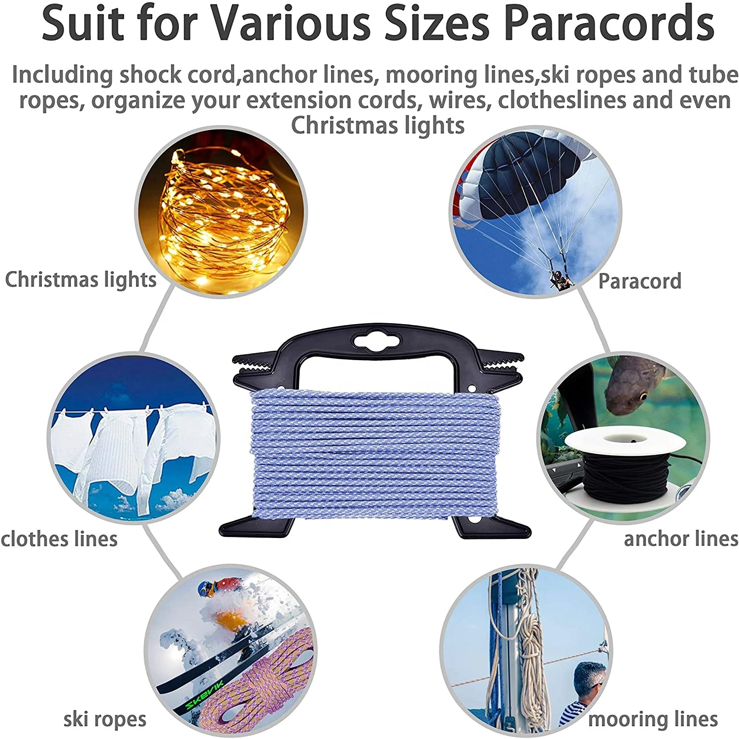 Paracord Winders Multifunctional Anchor Line Reel Parachute Rope