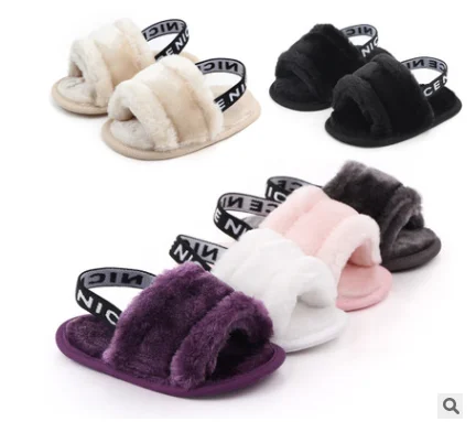 fluffy baby sandals