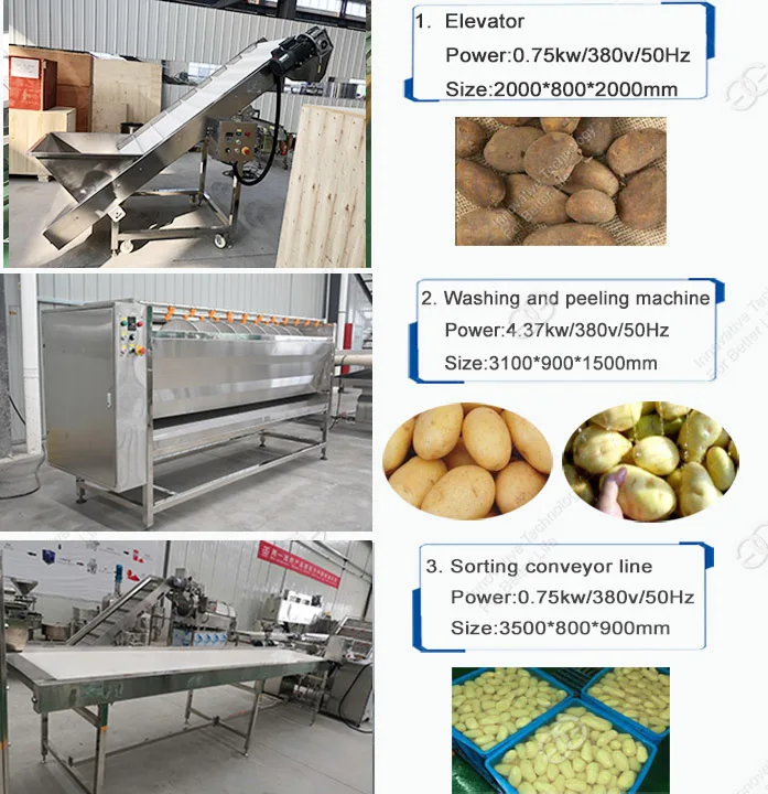 Industrial Automatic Fried Frozen French Fries Maker Potato Crisp Production Line Lays Potato Chips Making Machine for Sale