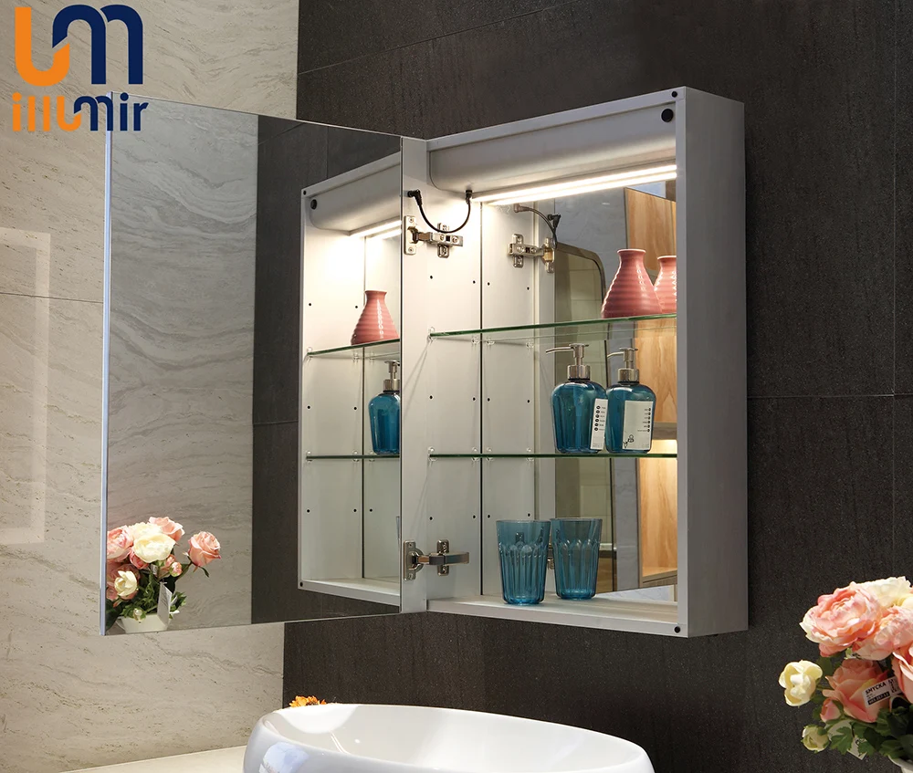 lighted mirror cabinet
