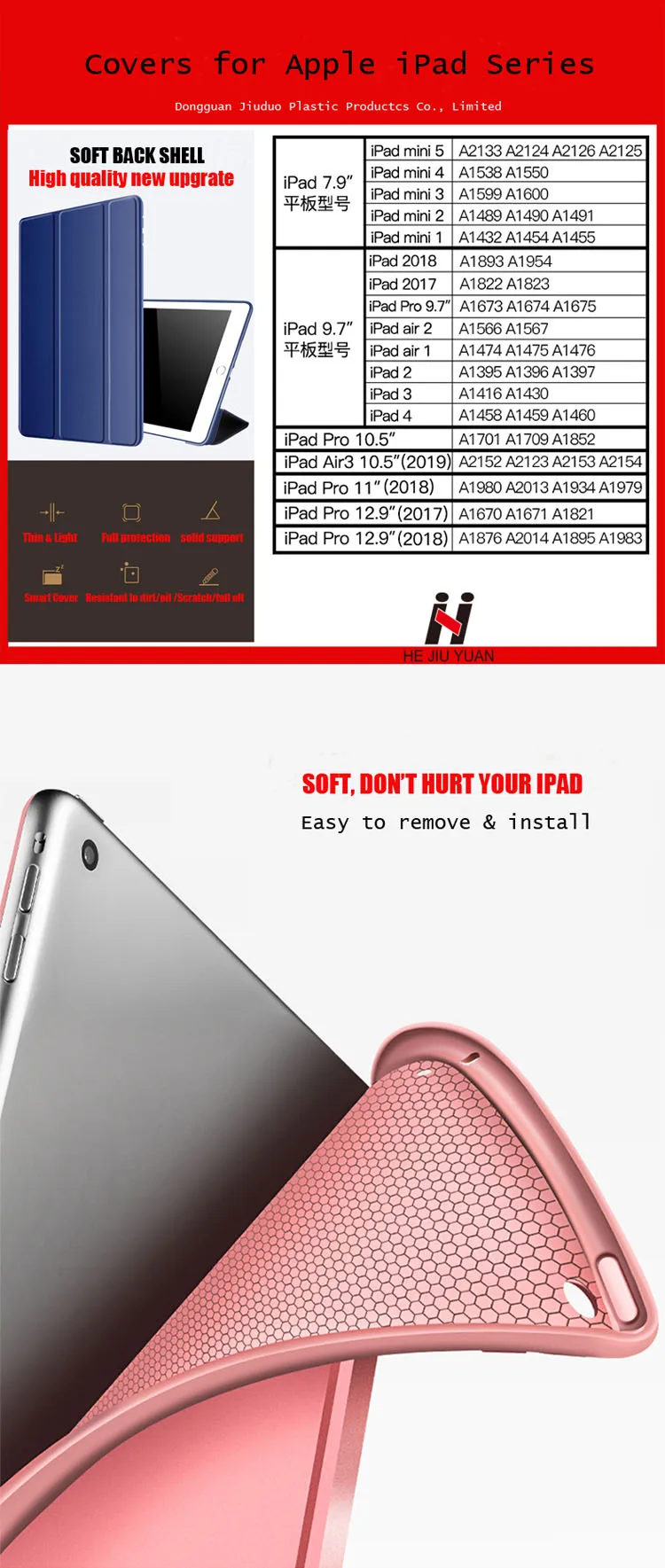Custom Auto Sleep Wake Function Ultra Thin Pu Leather Tablet case For Apple iPad Pro 11 iPad Case