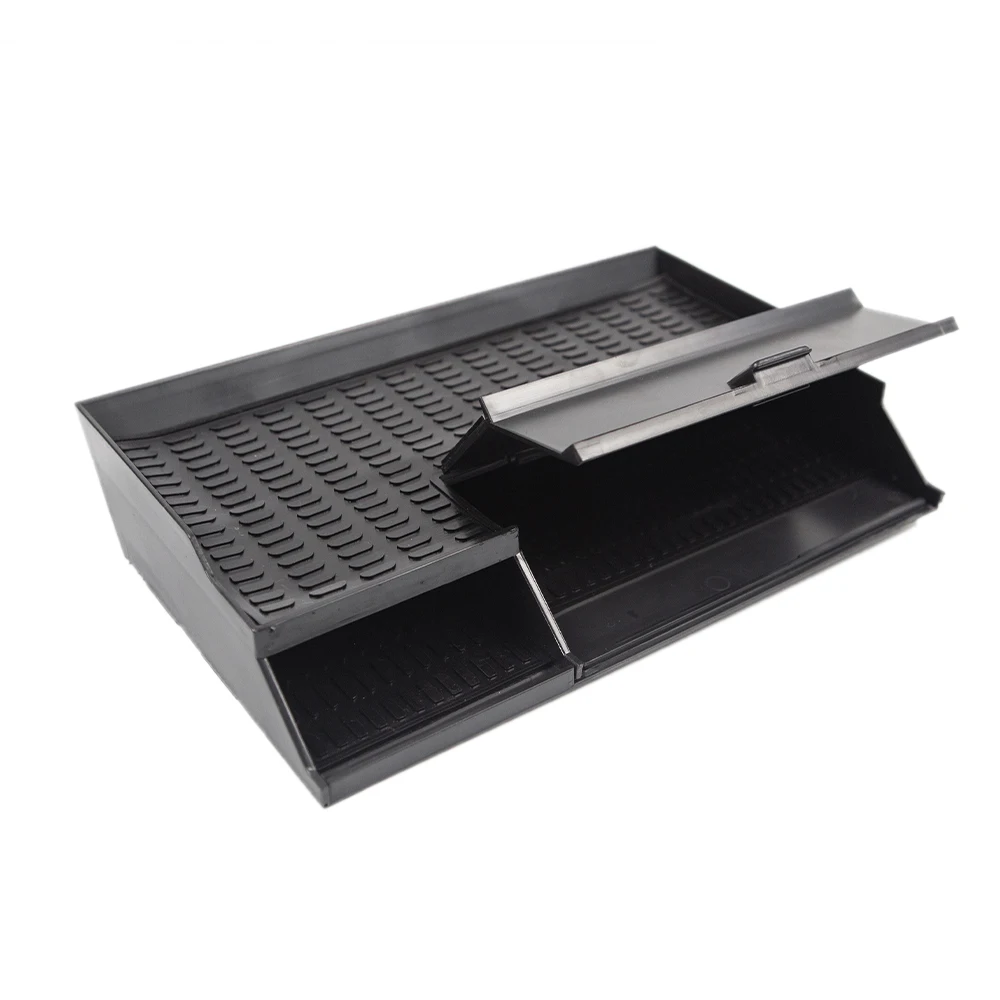 Black Silica Gel +abs Flocking Dashboard Interior Storage Box Drawer