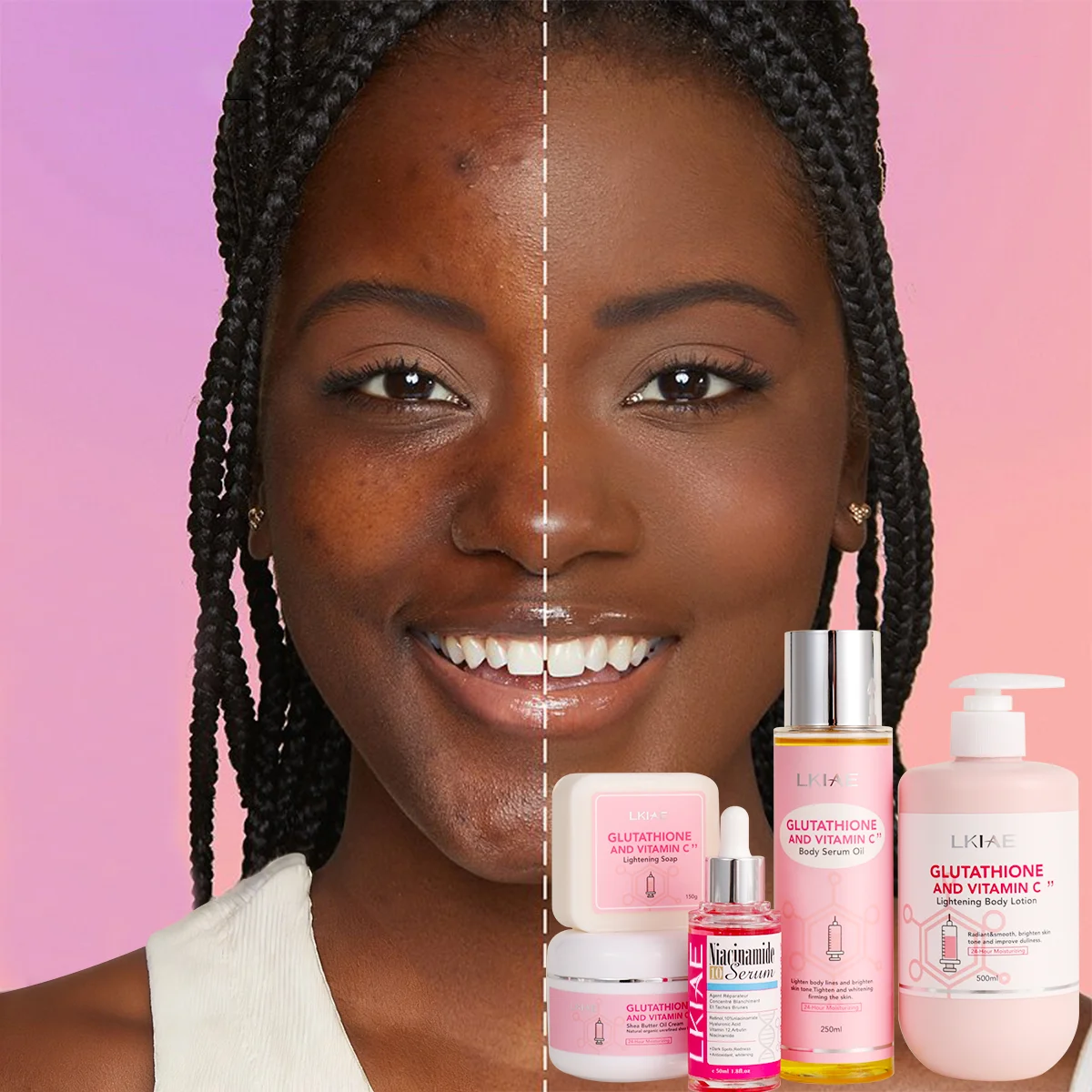glutathione on black skin Whitening & Spot Corrector | Moisturizer for Hands & Legs - 500ml | Quick Absorption Anti-Wrinkle Glowing Tone numbuzin No.5 Glutathione Dark Spots