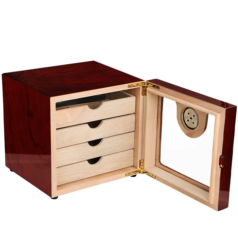 High Glossy Cigar Storage Box Electronic Hygrometer Cigar