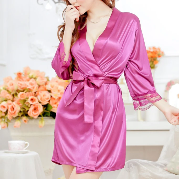 New Sexy Women Silk Satin Robe Custom LOGO Wedding Bride Bridesmaid Lingerie Satin Pajamas Sleepwear Plus Size Lace Nightgown