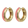 YIDING hot sale Small dainty geometric Tiny white enamel hoops gold hoop Huggie earrings for women jewelry accessories