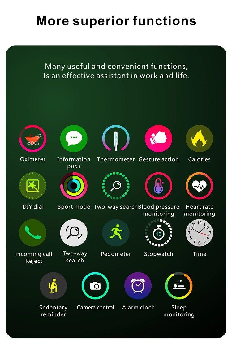 1.3 inch Q9T smart watch waterproof smart bracelet body temperature wristband with Daily reminder