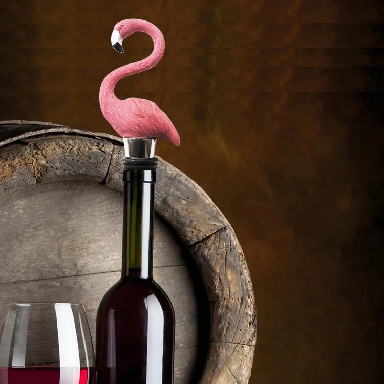 Crazy Flamingo Lady Wine Bottle Stopper 