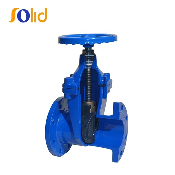 DIN 3352 F5 Pn16 Rubber Coated Ductile Iron Flange End Gate Valve