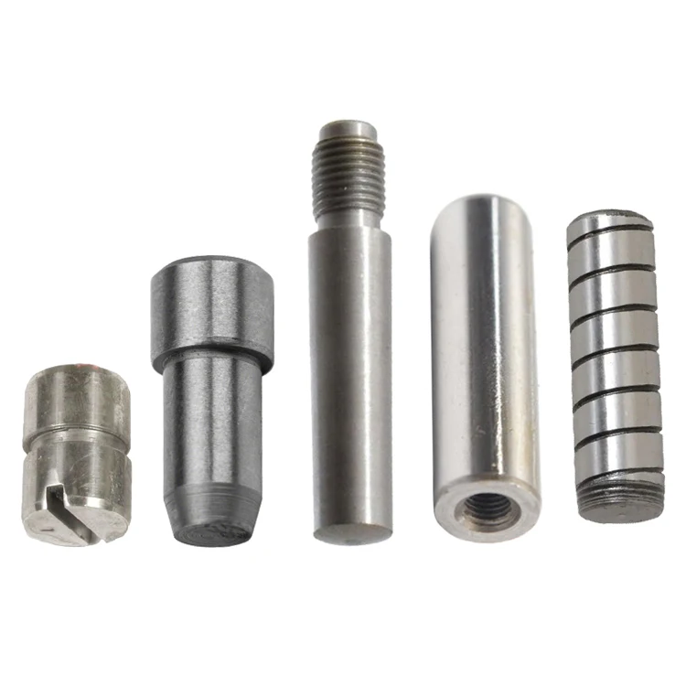 
Custom made stainless carbon steel threaded dowel pin with grooved 