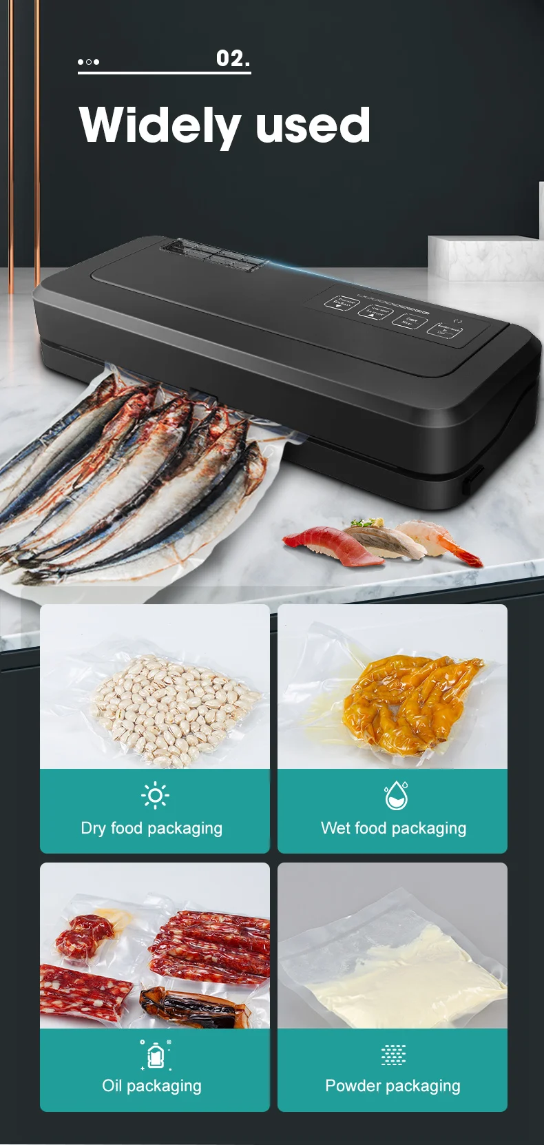 ShineYe Sous Vide P290 Automatic Wet&Dry Food Home and Commercial Vacuum  Sealer Packaging Machine Flat Bag Vacuum Sealer Packaging Machine 110v 