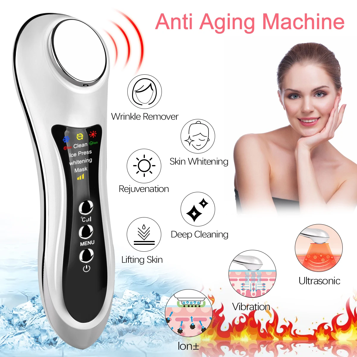 RF ION Facial Anti Aging Skin Tightening Wrinkle Removal Machine