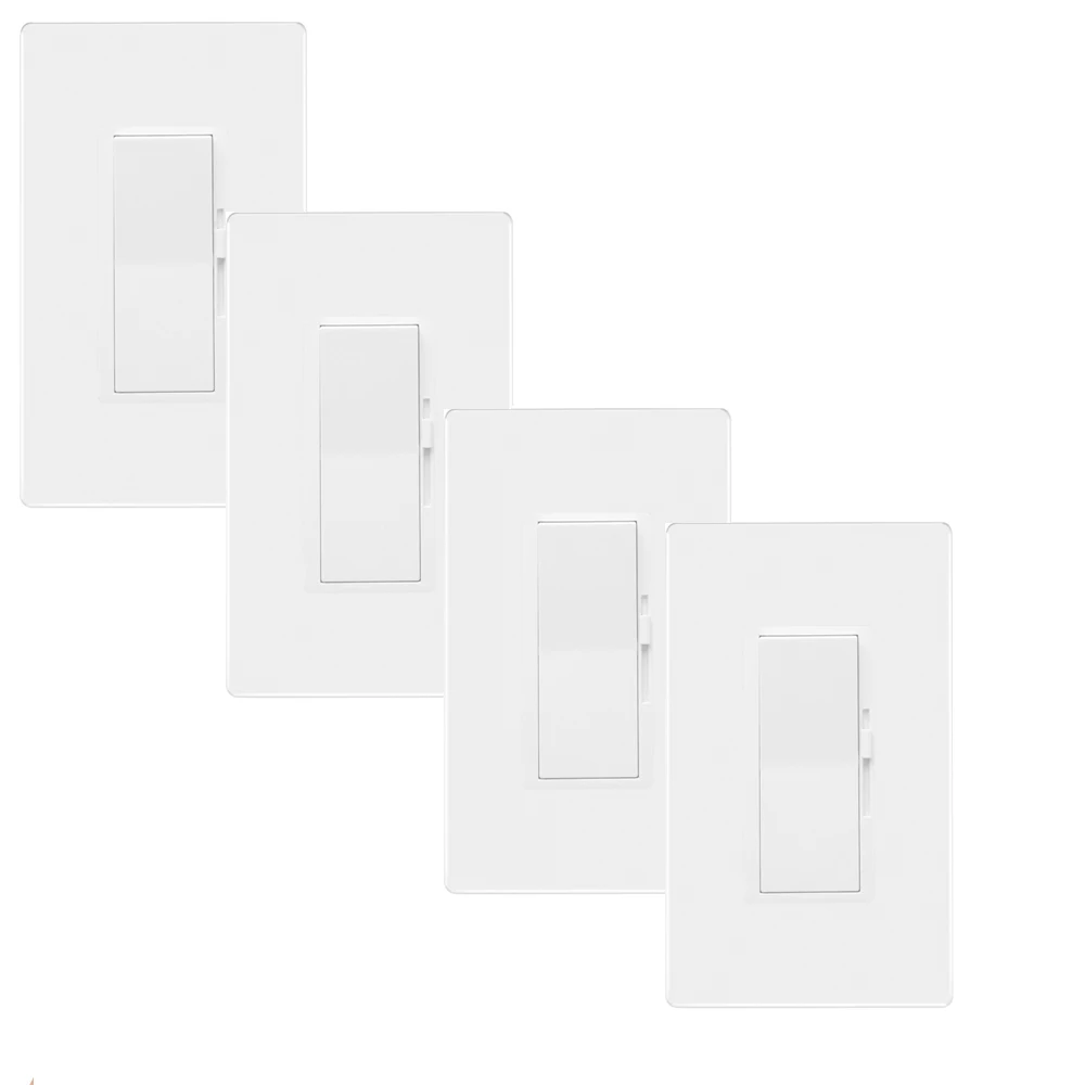 Decora Electro Mechanical Preset Universal Slide Dimmer switch 120 Vac single or 3 Way White