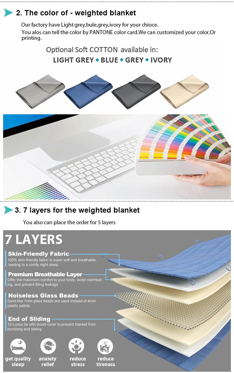 Factory Supply Premium Heavy Blanket Glass Beads Weighted Blanket