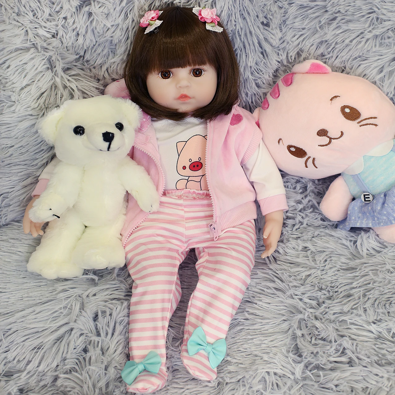 19 Inch 48 Cm Bebe Reborn Lifelike Doll Baby Newborn Wholesale Toys Full Silicone Lifelike Baby