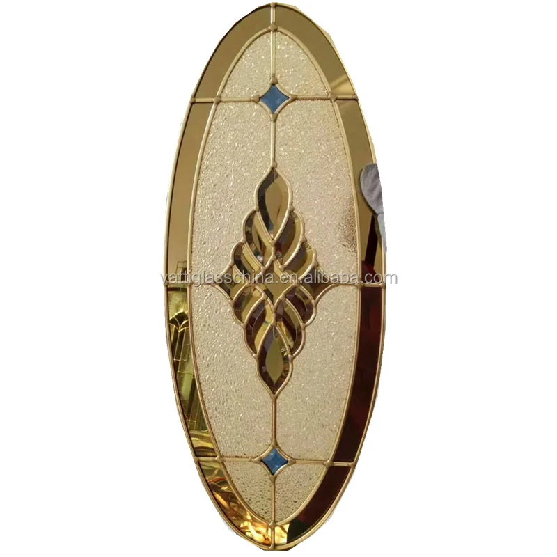 Wholesale Price Leaded Glass Door Inserts With Beveled Mirror