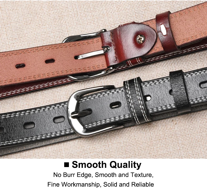 Hot Selling Women's Waist Belt Alloy Pin Buckle Casual Genuine Leather