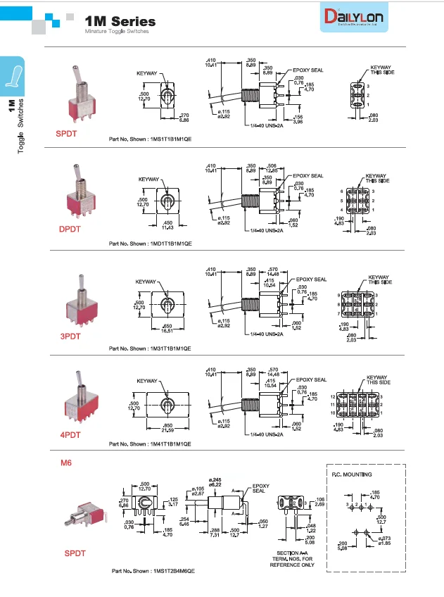 3 Position Motorcycle Maintained 12v Miniature Toggle Switch 6pin Dpdt ...