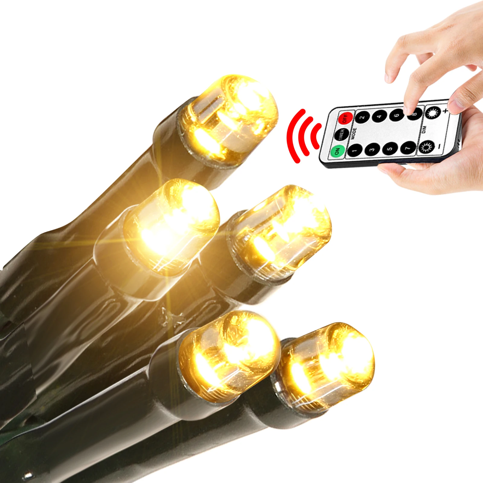String Lights Battery Operated, 33FT 100 LED Christmas Fairy Light with Remote Control, Timer Program Led 8 Lighting Modes