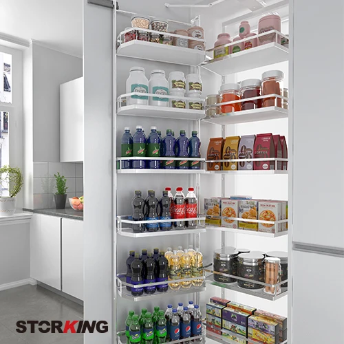 
Kitchen cabinets tandem pull out basket for pantry organizers 