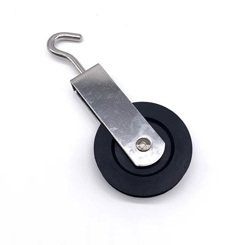 热卖不锈钢316钩型尼龙滑轮单滑轮滑轮组旋转升降船用绳索滑轮