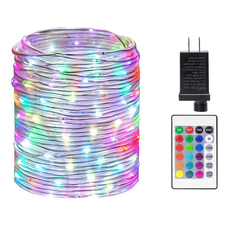 100 LED Rope Lights 33ft 16 Colors Changing Indoor 220V 10Meters Multi Color Twinkle Rope Fairy Lights with Remote for Holiday