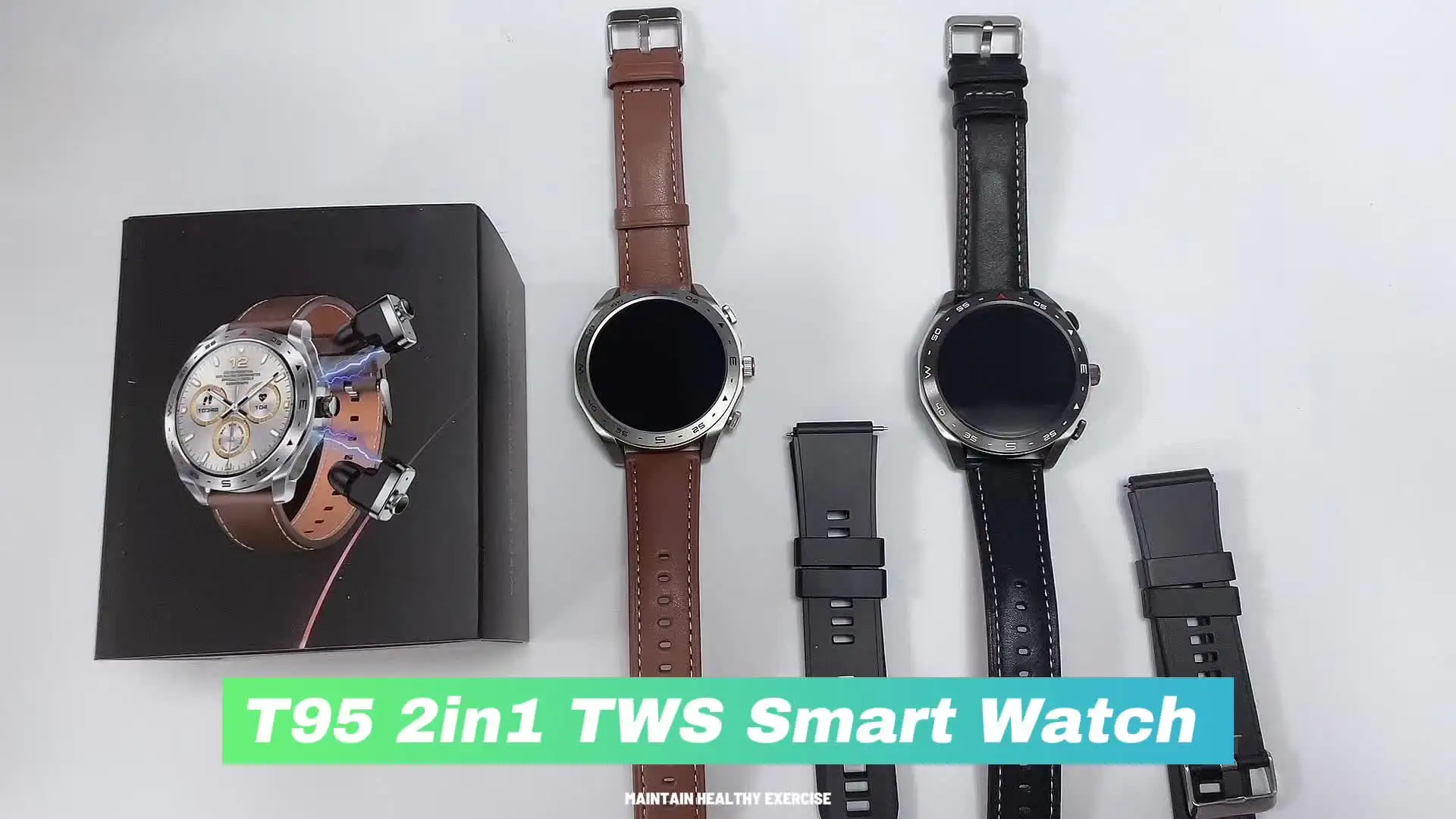 T95 Smart Watch Versatile 2IN1 TWS with Fitness Tracking