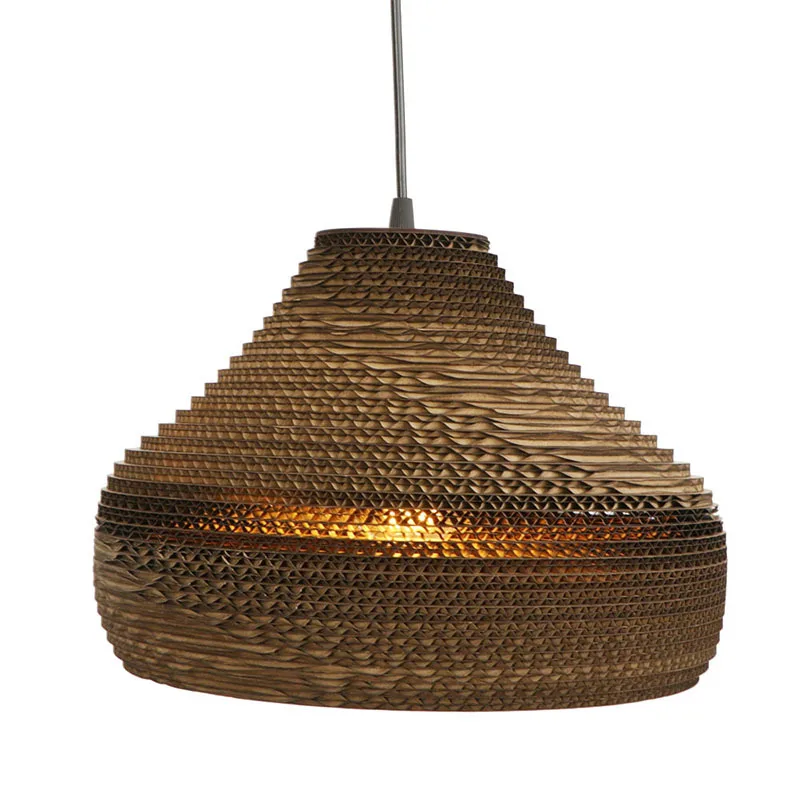 Japanese Style Chandelier Modern Cardboard Paper Pendant Light For